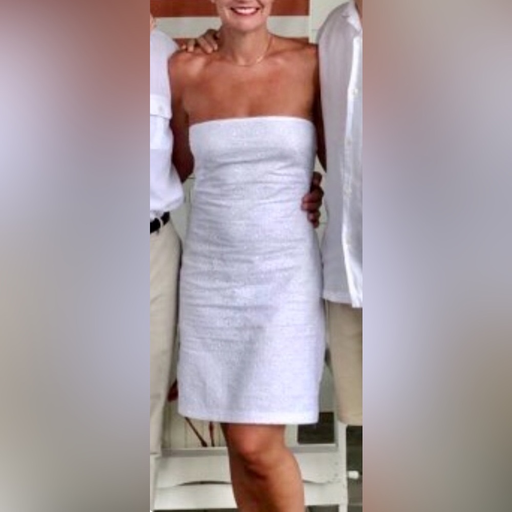 Theory strapless cotton dress